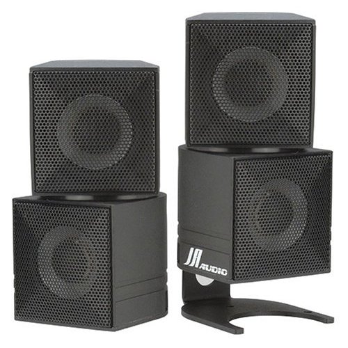 JA Audio 2" Diamond Cube Surround Sound Speakers - Black - Click Image to Close