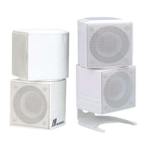 JA Audio 2" Diamond Cube Surround Sound Speakers - Black - Click Image to Close