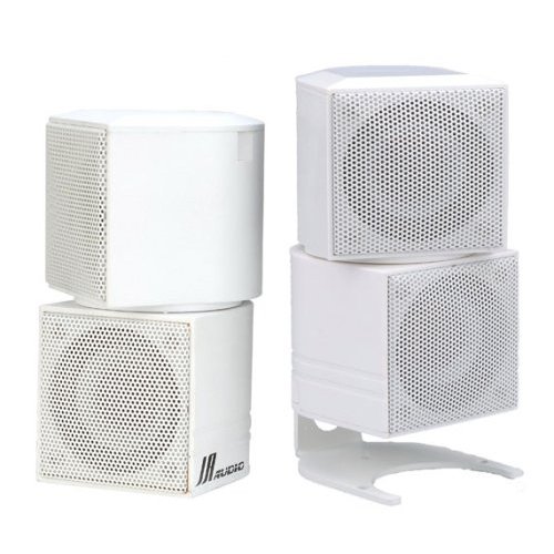 JA Audio 2" Diamond Cube Surround Sound Speakers - White
